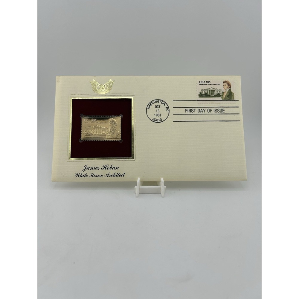 1981 $0.18 James Hoban - White House Architect First 22kt Golden Replica Stamps